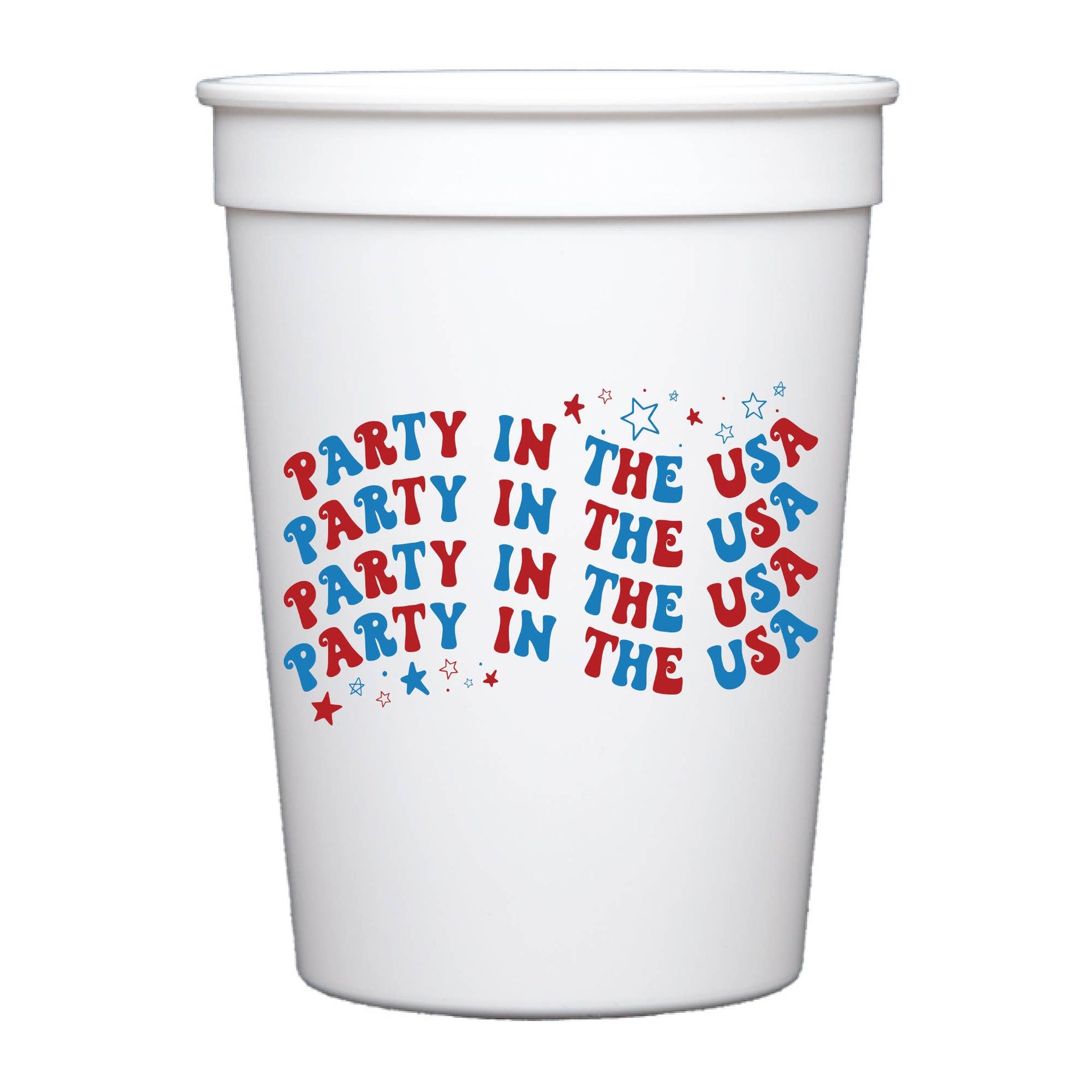Party In The USA Repeating White Stadium Cup - Patriotic