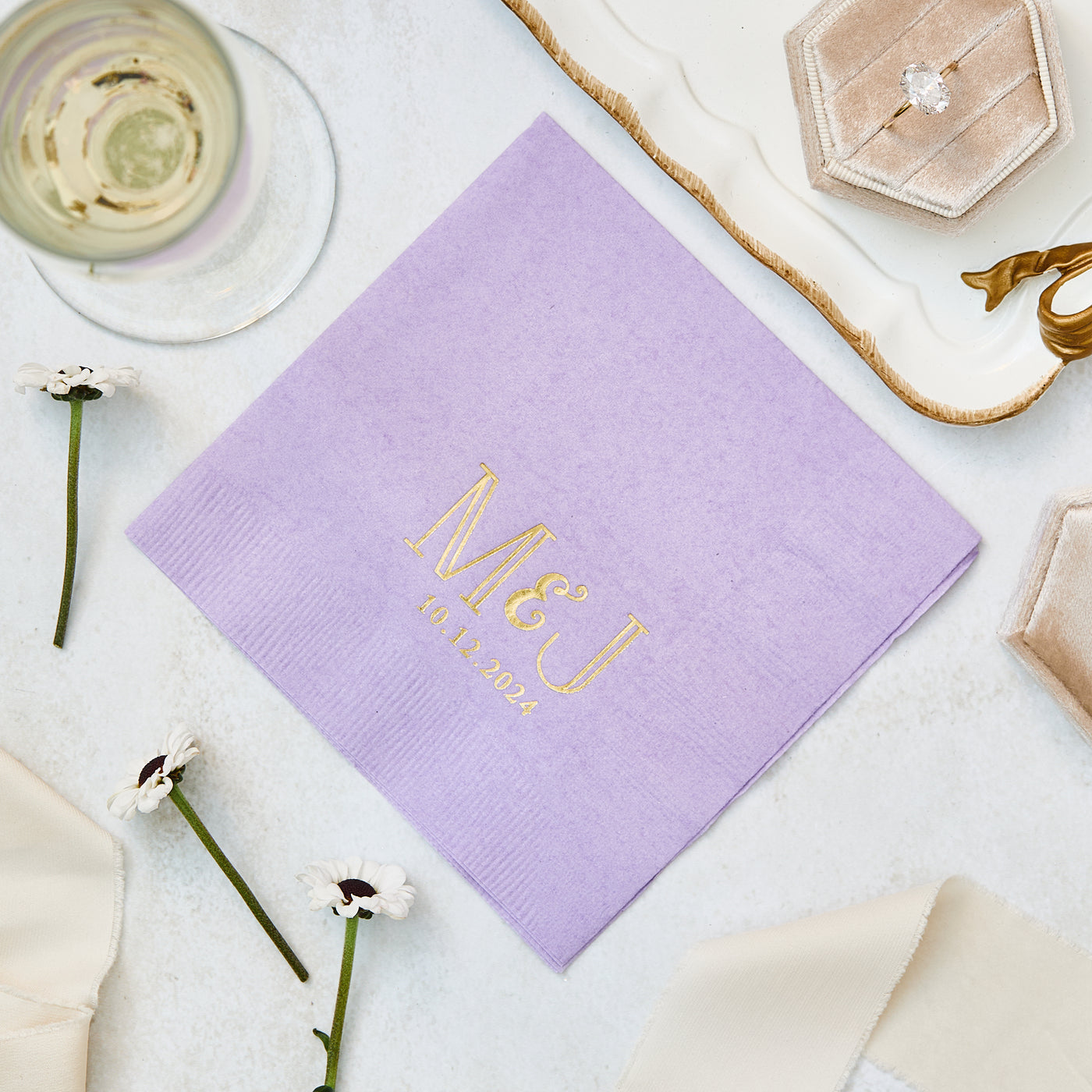 Classic Monogram Wedding Napkins