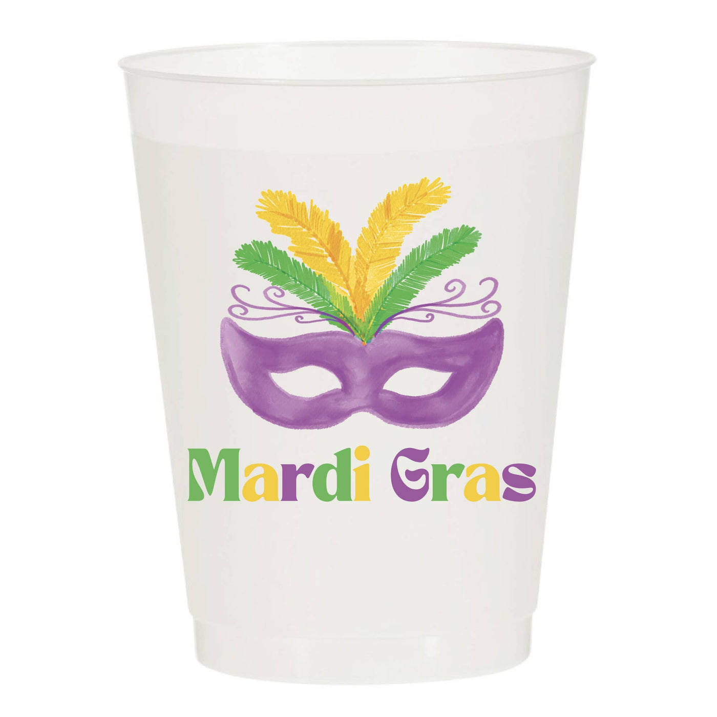 Mardi Gras Carnevale Mask Frosted Cups - Mardi Gras