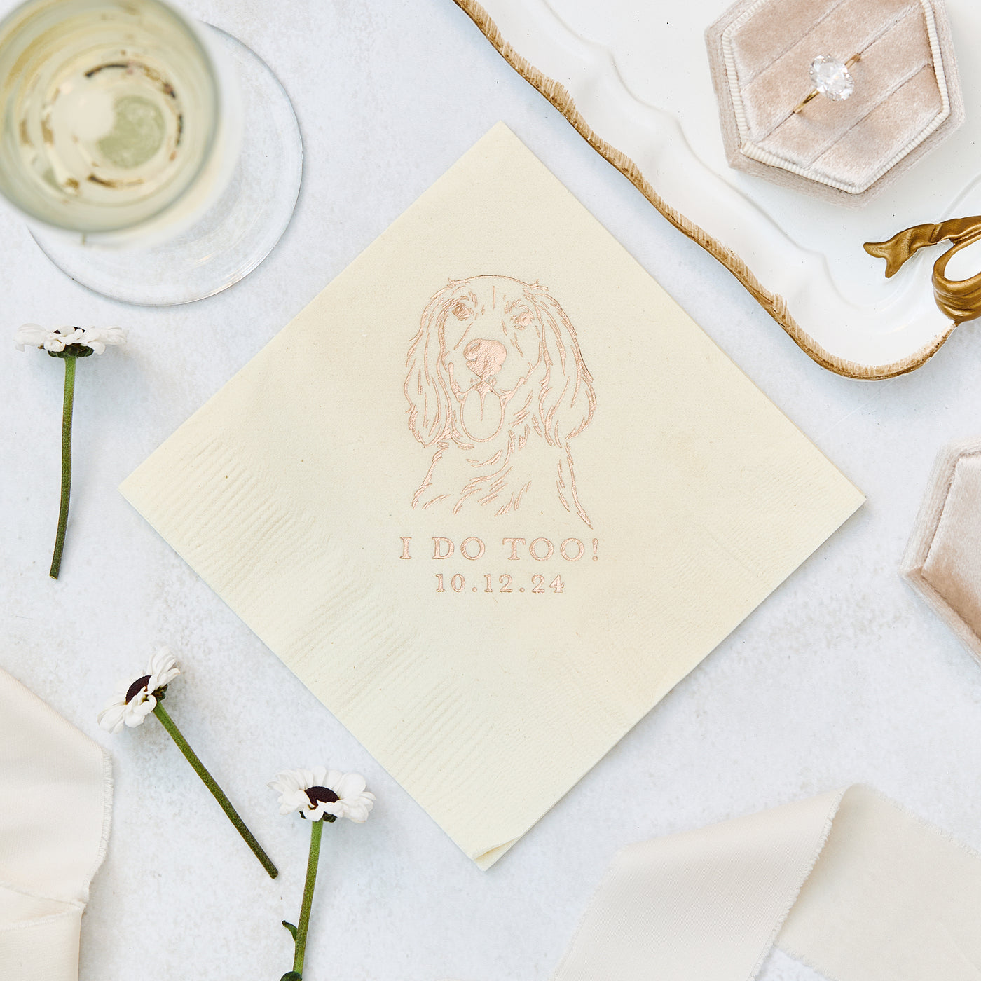 I Do Too Pet Drawing Wedding Napkins