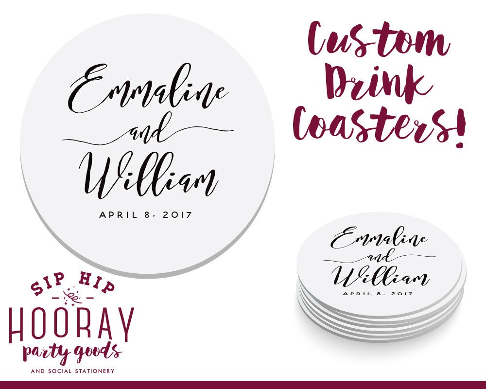 Wedding Reception Drink Coasters #1607