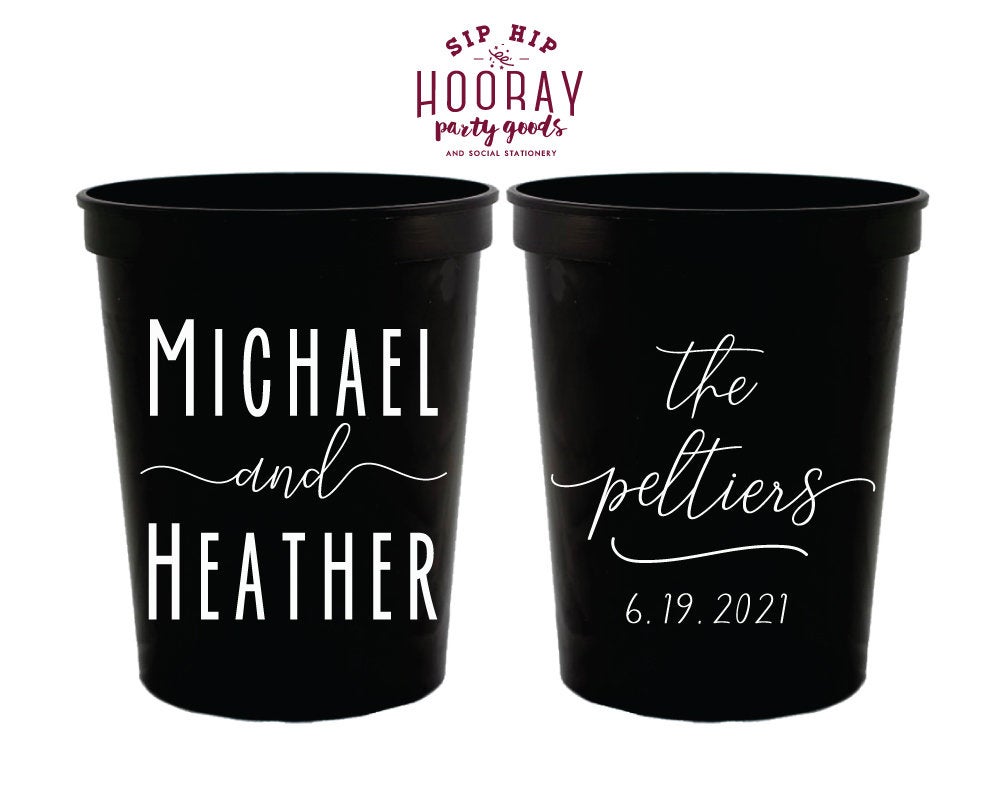 Custom Elegant Engagement Party Stadium Cups #2038