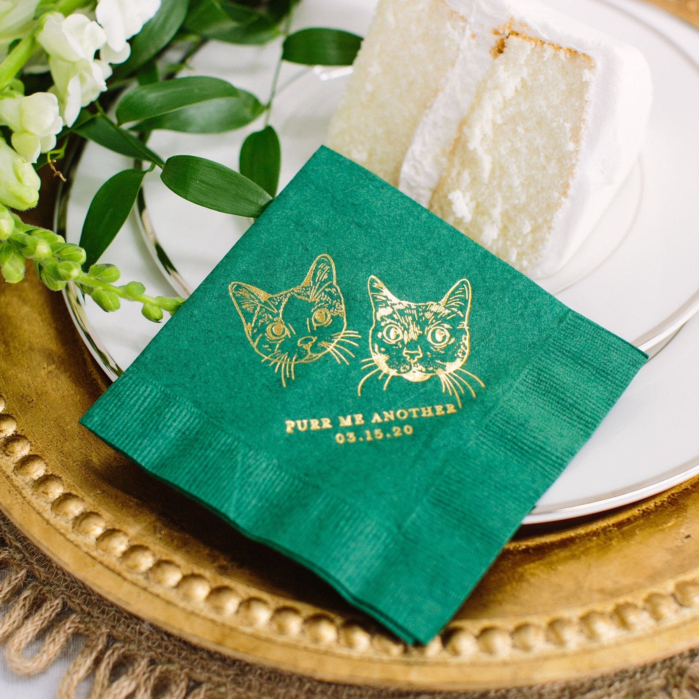 Custom Cat Portrait Cocktail Napkins