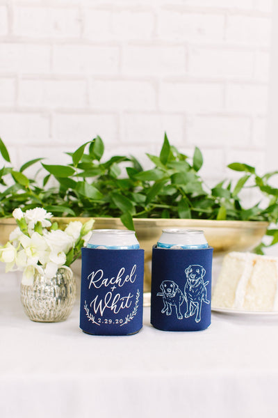 Custom Dog Lover Wedding Koozie