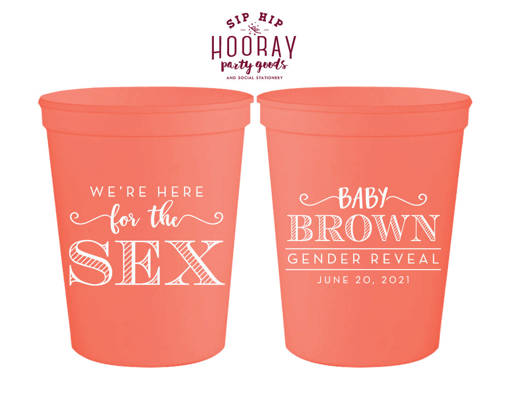 Here For The Sex Fancy Baby Gender Reveal Stadium Cup