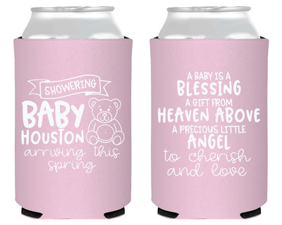 Teddy Bear Blessing Baby Shower Foam Can Cooler