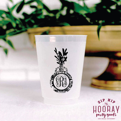 Nouveau Monogram Frosted Cups