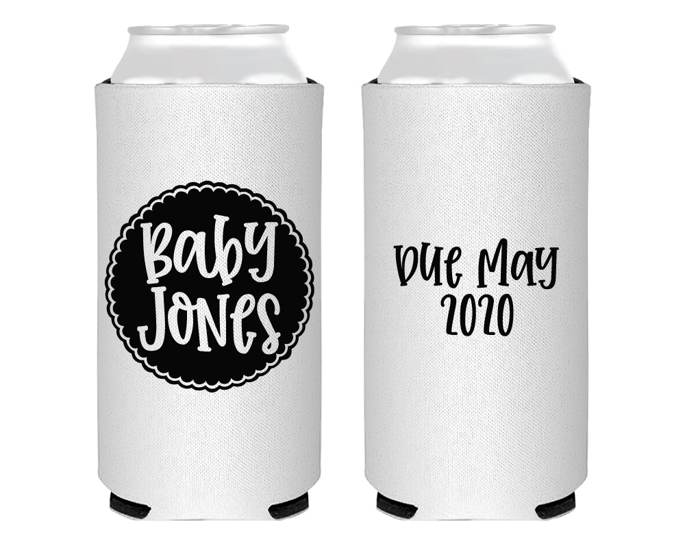 Simple Baby Shower Square Modern Foam Can Cooler – SipHipHooray