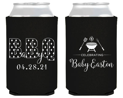 Baby Q Bar-B-Que Baby Shower Neoprene Can Cooler