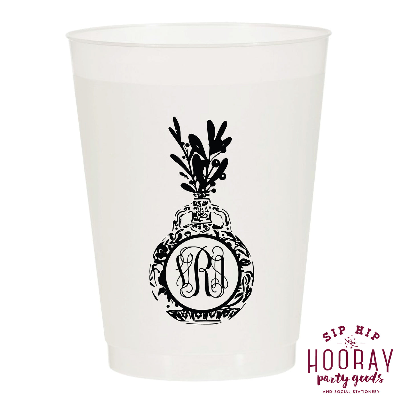 Nouveau Monogram Frosted Cups