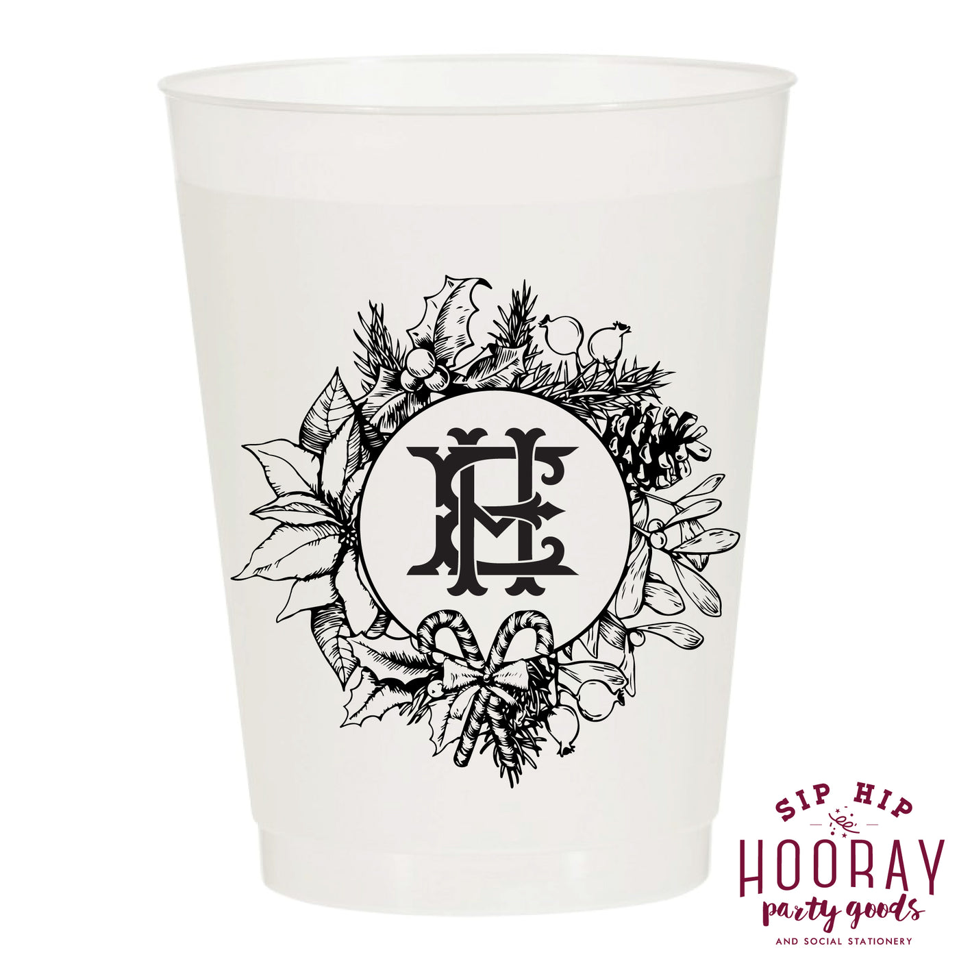 Nouveau Monogram Frosted Cups