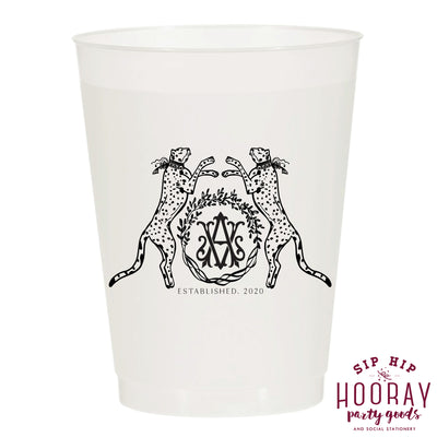 Nouveau Monogram Frosted Cups