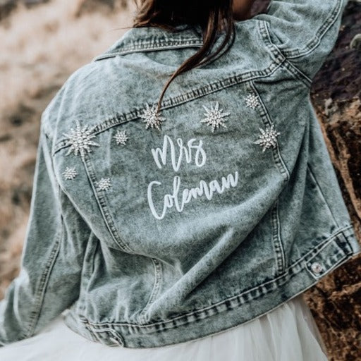 Star Struck Denim Jacket for Bride SipHipHooray