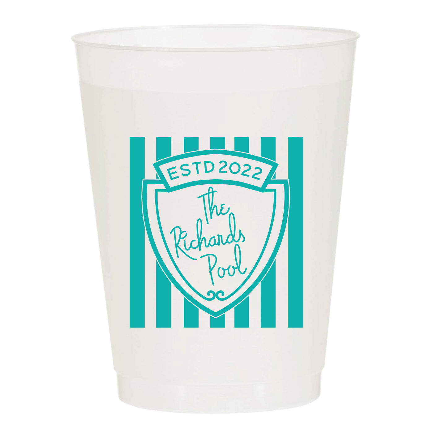 At Home Collection | Custom Last Name Pool Frosted Cups