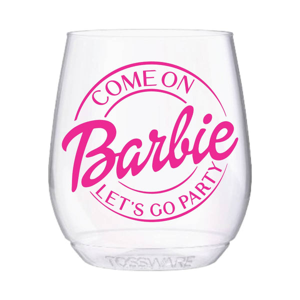 Come On Barbie Let's Go Party Stemless Wine Glass – Michelle's