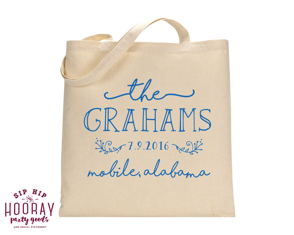 Rustic Wedding Crest Tote Bag Design #1422