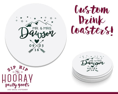 Mountain Adventure Wedding Coasters #1627