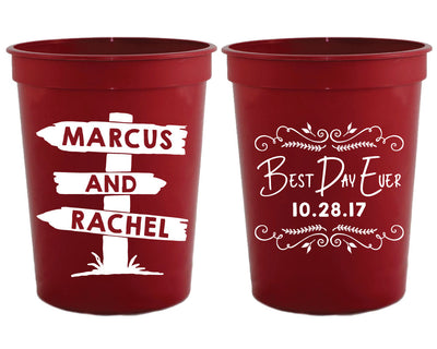 Best Day Ever Wedding Stadium Cups, #1655