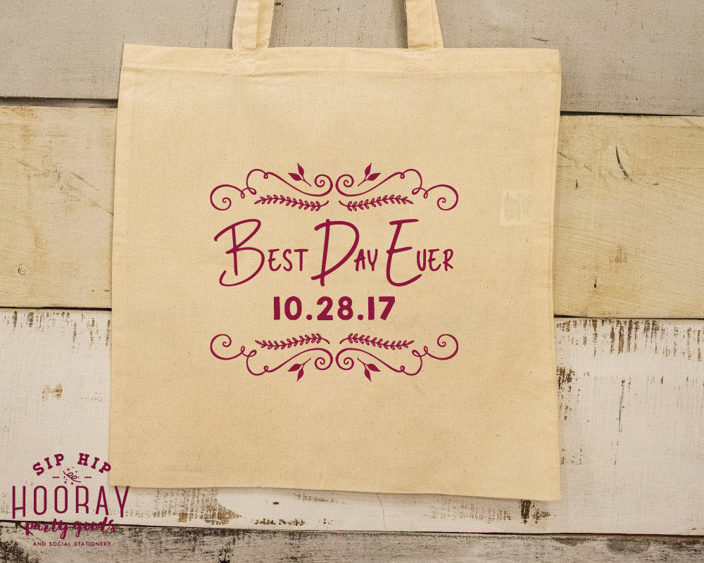 Best Day Ever Wedding Tote Bag 1655