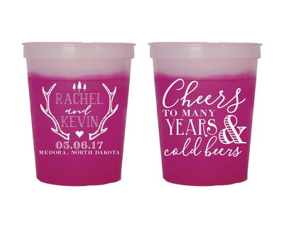 Rustic Cheers to Many Years Mood Cup Design #1681