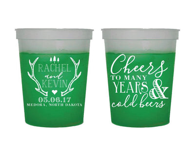 Rustic Cheers to Many Years Mood Cup Design #1681