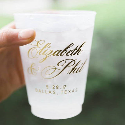 Last Name Initial Wedding Frosted Cups, #1935