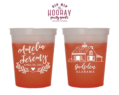 Country Barn Wedding Color Changing Cups #1766