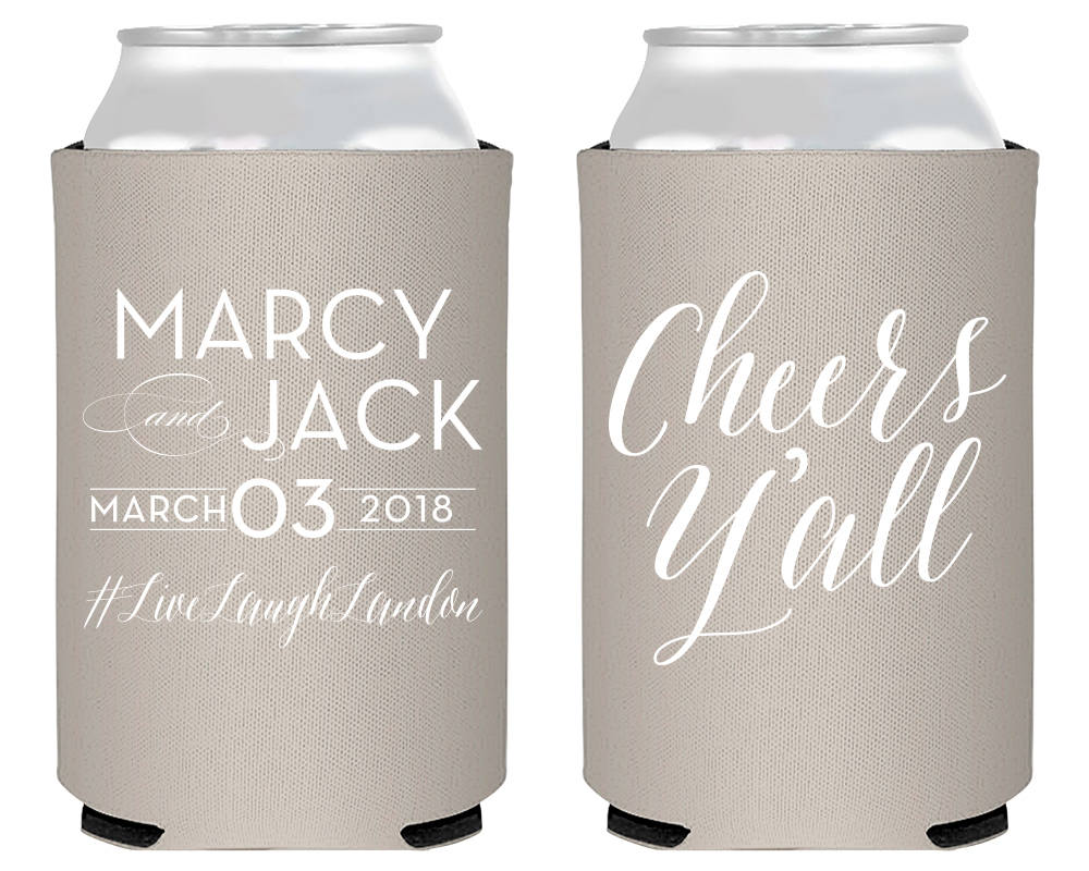 Cheers Neoprene Wedding Can Coolers, #1804