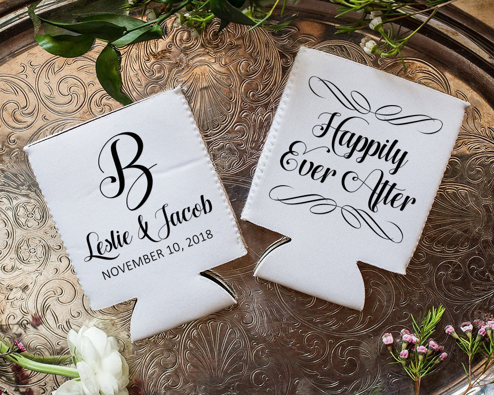 Happily Ever After Neoprene Wedding Can Coolers, #1814