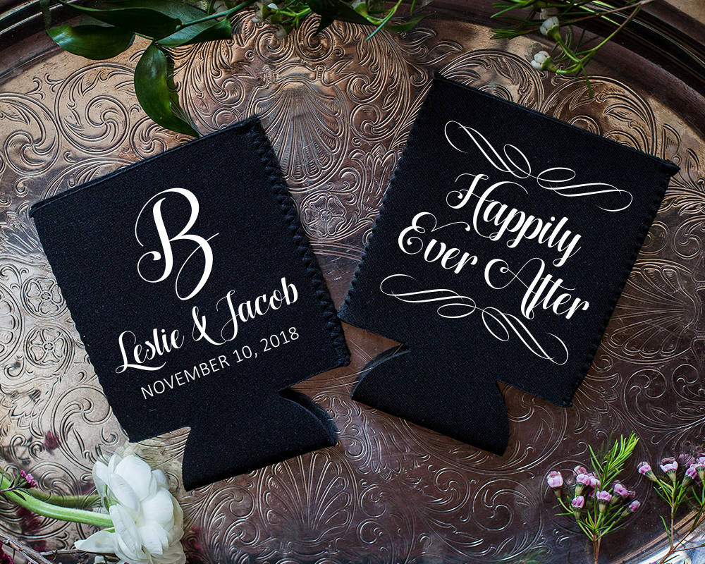 Happily Ever After Neoprene Wedding Can Coolers, #1814