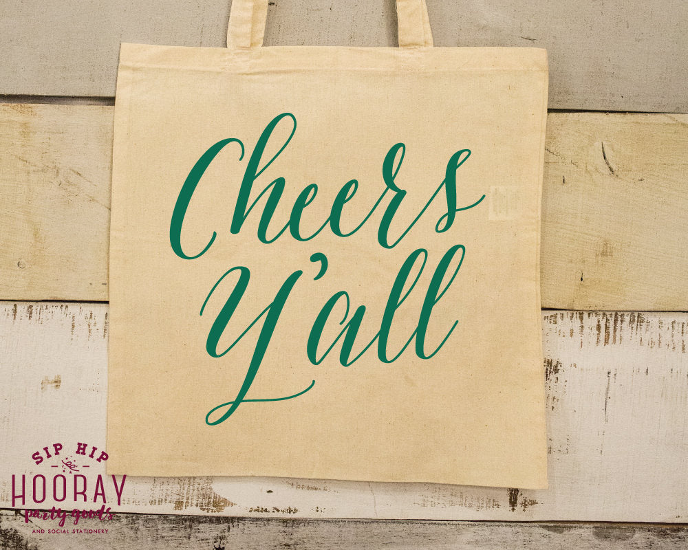 Cheers Y'all Wedding Welcome Tote Bag 1804