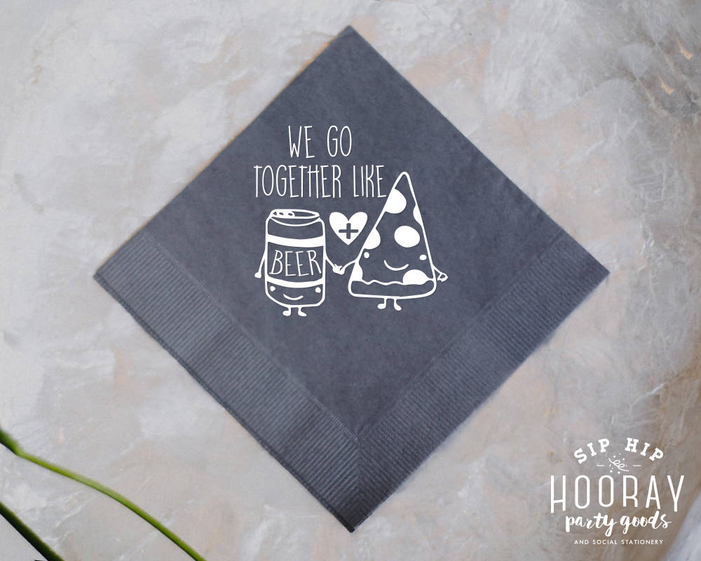 Pizza and Beer Wedding Napkins #1844