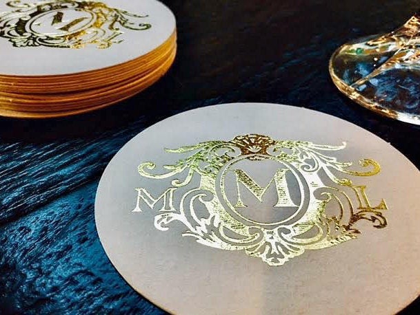 Custom Wedding Monogram Drink Coasters #1474