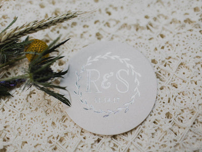 Custom Wedding Monogram Drink Coasters #1474