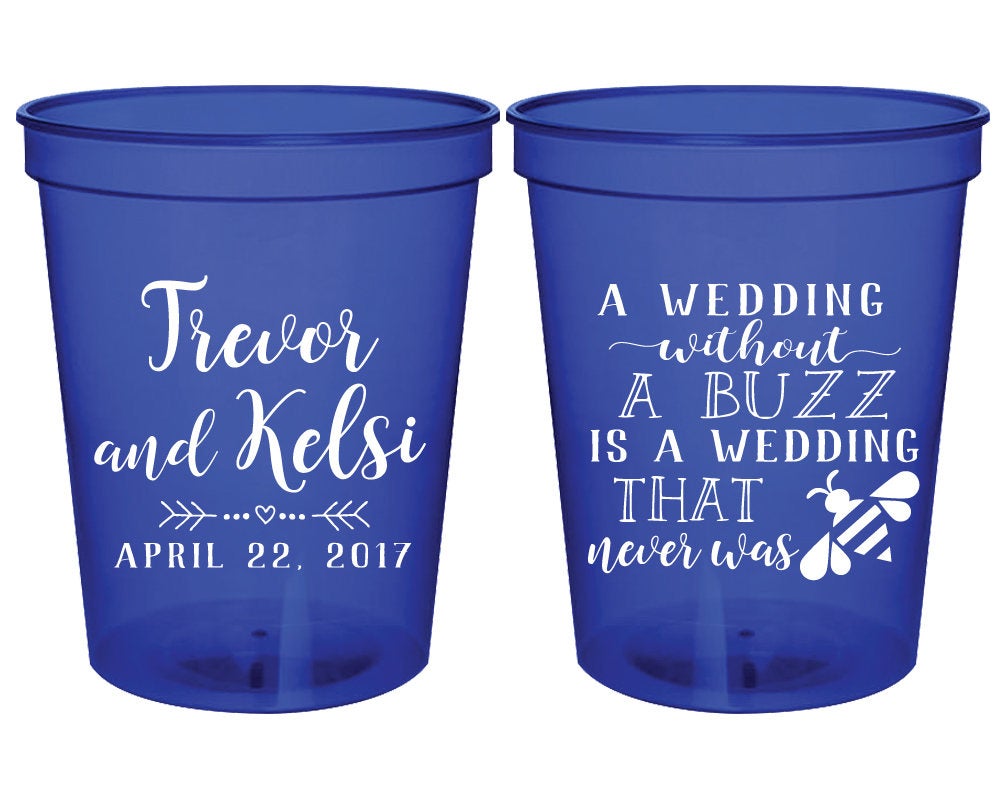 Wedding Without a Buzz Stadium Cups #1857