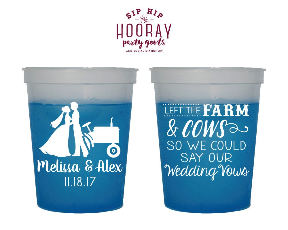 Country Barn Wedding Color Changing Cups #1876