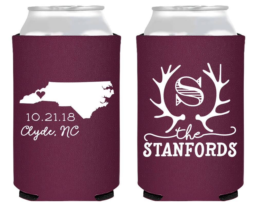 Rustic Wedding Neoprene Can Coolers #1885