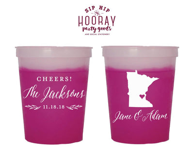 Cheers State Wedding Color Changing Cups #1887