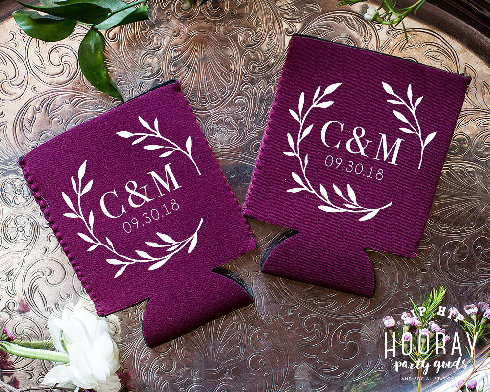 Monogrammed Wedding Favors Neoprene Can Coolers, #1842