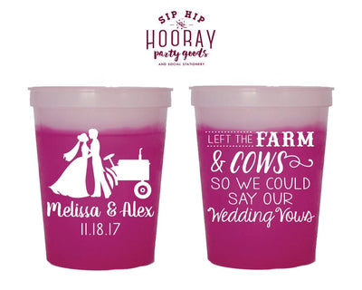 Country Barn Wedding Color Changing Cups #1876