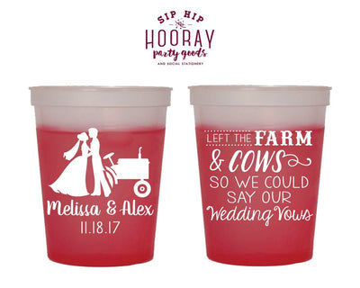 Country Barn Wedding Color Changing Cups #1876