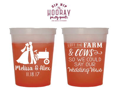 Country Barn Wedding Color Changing Cups #1876