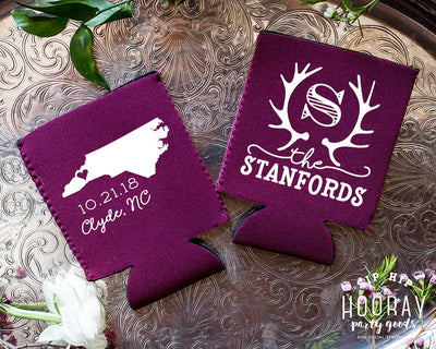 Rustic Wedding Neoprene Can Coolers #1885