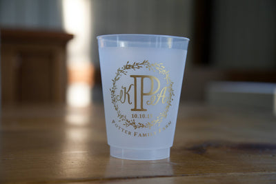 Rustic Antler Wedding Frosted Cups #1885