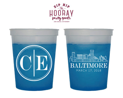 Custom Baltimore Skyline Color Changing Cups #1889