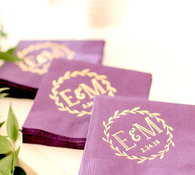 Wedding Wreath Beverage Napkins