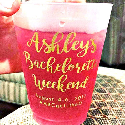 Fiesta Theme Bachelorette Party Frosted Cups