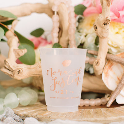 Last Name Initial Wedding Frosted Cups, #1935