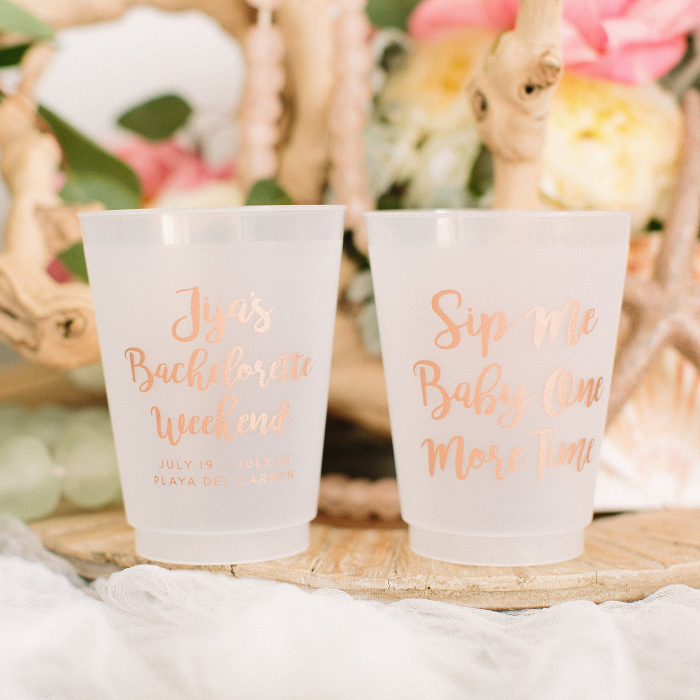 Custom Monogrammed Wedding 16oz Frosted Cups Reusable Wedding Favors