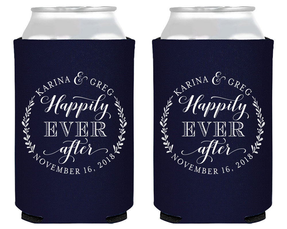 Happily Ever After Circle Design Can Coolers #1934